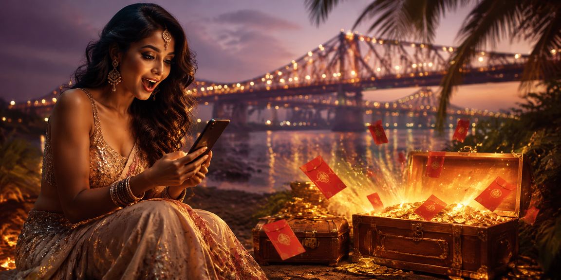 Excited player registering account with bonus offers in Kolkata